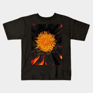 Black flaming flower Kids T-Shirt